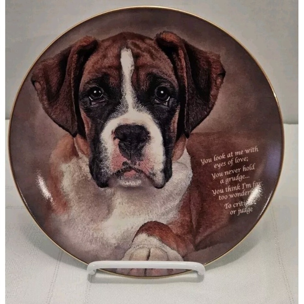 The Danbury Mint  "Eyes of Love" 8" Plate, Limited Edition #A4278, Boxer Series